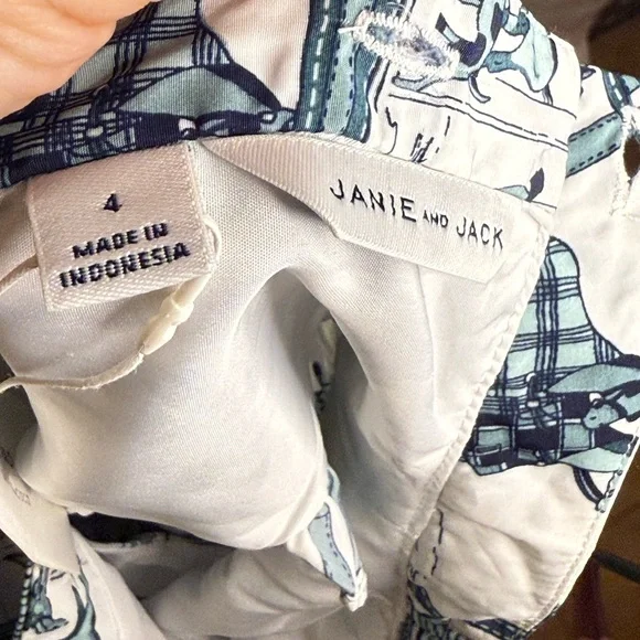 NWT Janie & Jack Horse Stable Print Dress Size 4 - Picture 4 of 9